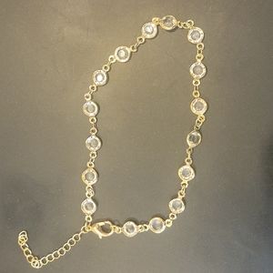 NWOT Gold and crystal Ankle bracelet (costume jewelry)